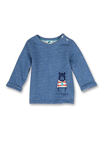 Sanetta Baby-Boys 113067 Sweatshirt, Blue (Blue Denim Melange 50118), 0-3 Months (Manufacturer size: 56)