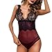 Produktbild JUSTSELL  Erotische Unterwäsche Damen Unterwäsche Große Größen Dessous Erotische Unterwäsche Am Halsstück V-Kragen Perspektive Sexy Siamesische Shorts Babydoll Lingerie