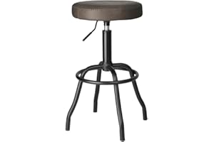 NISBETS LIMITED Bolero Brooklyn PU High Bar Stool Mocha - Adjustable Padded Sear, PU Leather Upholstered HW291