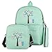 Produktbild 3 pcs Damen Rucksack Sets,BestShope Bunter Baum Muster Groß FreizeitRucksack Schulrucksack Reisetasche& Handtasche Beuteltasche und Kleine Geldbörse Geldbeutel für Jugendliche Männer Mädchen