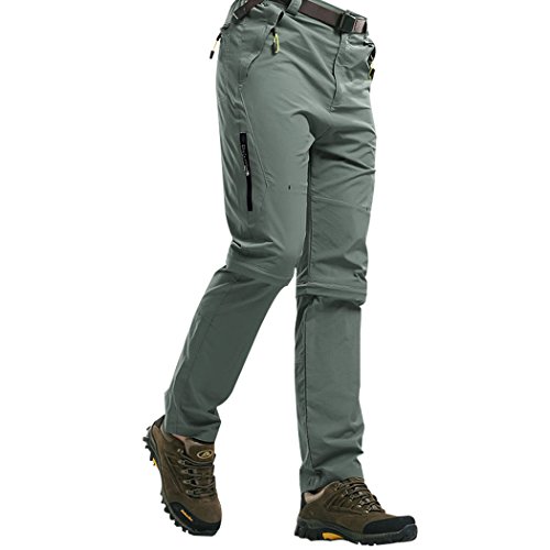 Preisvergleich Produktbild Walk-Leader Herren Outdoor-Hose zum Klettern, Wandern, schnell trocknend, untere Beinteile abnehmbar Gr. XXL, hellgrau