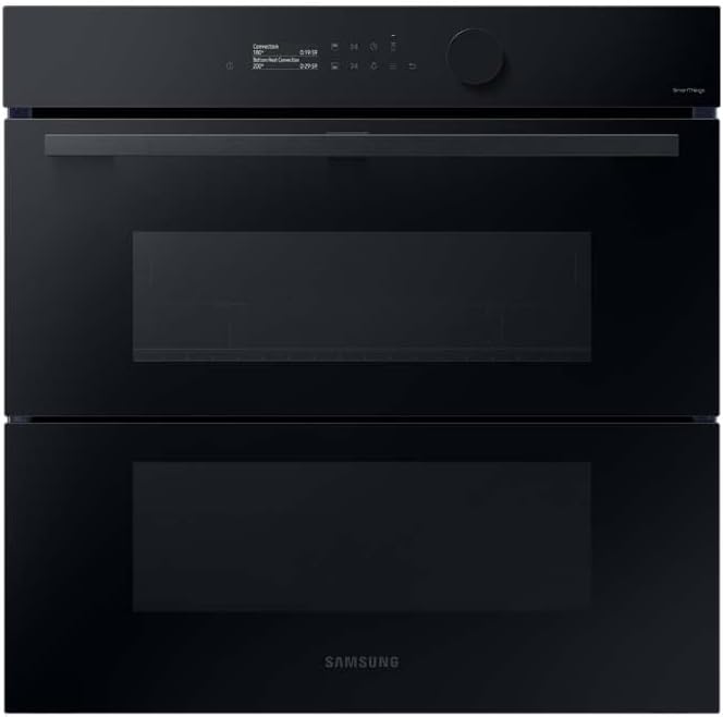 Samsung Series 5 Dual Cook Flex Smart Oven with Pyrolytic Cleaning & Air Fry, Colour: Clean Black, NV7B5750TAK