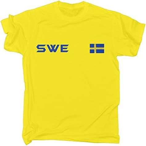 123tFunny Novelty - Sweden Sverige Supporter T-Shirt Swedish Fan Tee Flag T Shirt Men's Tshirt