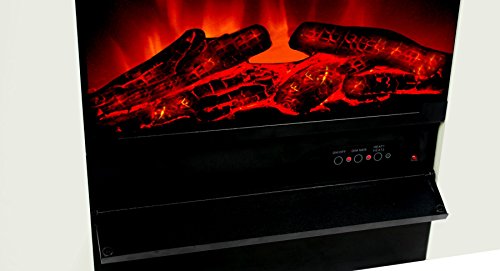 El Fuego Elektrokamin mit täuschend echtem Flammeneffekt B, 1 Stück, Tessin weiß - 3