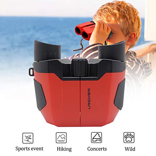 Toys for 5-12 Year Old Boys Girls Joy-Fun Compact Binoculars for Kids Non-monocular Telescope Adults Binoculars for Bird Watching Red Christmas Birthday Gifts