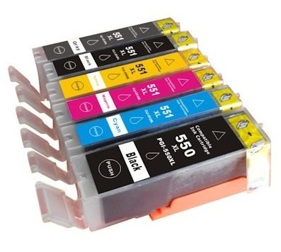 Prestige Cartridge 6 x PGI-550XL CLI-551XL Tintenpatronen, schwarz/photoschwarz/cyan/magenta/gelb/grau