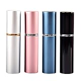 SHiZAK 4x 10ml Stylish (Colors Black, Silver, Blue and Pink) Travel Perfume Bott