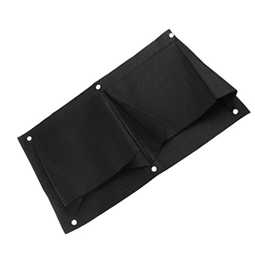 MagiDeal 2 Taschen Hängen Horizontal Gartenmauer Pflanz Taschen Sack Pflanzsack Pflanztasche Tasche Indoor / Outdoor-Kräutertopf - 8