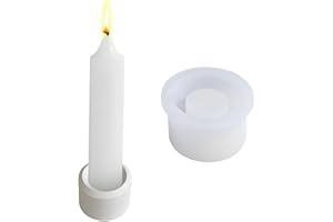 TERJBG Silikonform Kerzenhalter, DIY Harz Gießform Kerzenhalter, Silikonformen Gießformen Kerzenhalter, Silikonformen Kerzenhalter für Halloween, Weihnachten, Party (Kreisförmig - A)