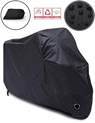 Lypumso Bike Cover Waterproof Motorcycle Garage for Radiation Protection/UV Protection with Carrying 265 * 105 * 125 cm XXXL Black