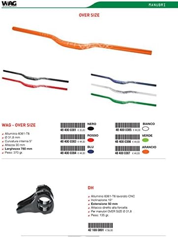 Manubri wag over size lunghezza 780 mm rosso 48 400 0383
