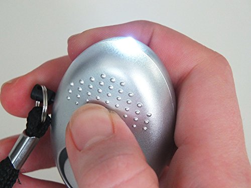 NAGO Mini Alarm Schlüsselanhänger Taschenalarm Notfallalarm Panikalarm mit LED Leuchte Sirene ca. 140 dB silber - 4