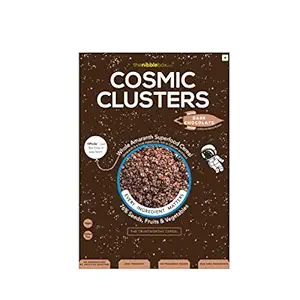 thenibblebox Dark Chocolate Cosmic Clusters (Amaranth Rajgira Breakfast Cereal for Kids), 300g box [76% seeds-vegetables- dried fruit by weight, gluten free, vegan friendly, nut free, no refined sugar, no preservatives, no additives, no artificial colours or flavours]