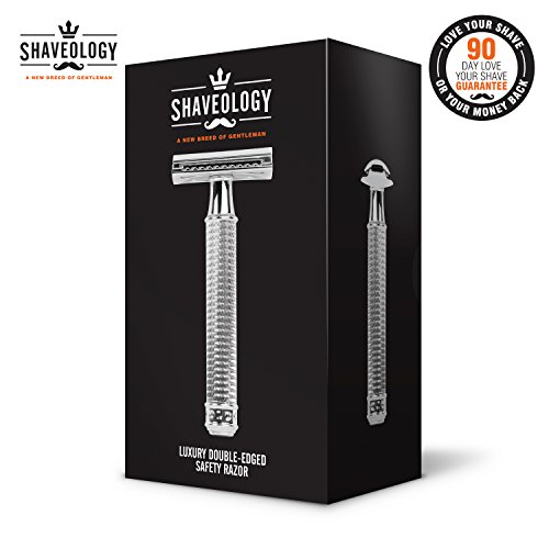 Shaveology Closed Comb Double Edge Safety Razor Kit With (5) 2.5CM Replacement Blades