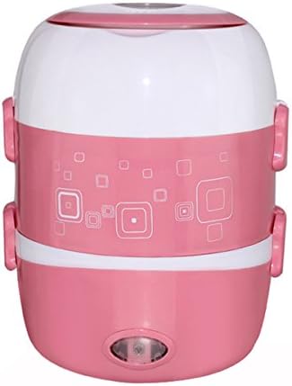 ASDYO Electric Three Stainless Steel Multi-functional Cooking Heat Lunch Boxes,Pink-1.6L