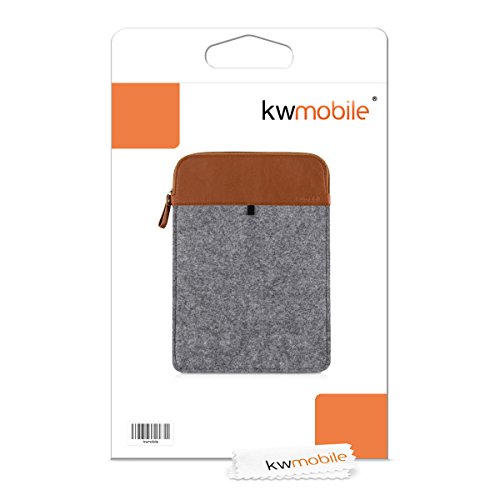 kwmobile Laptoptasche Filz Sleeve für 11″ 11,6″ Laptop Notebook – Notebook Tasche Schutzhülle Laptop Case Hülle in Grau Braun Innenmaße: ca. 33 x 23,5 cm - 5