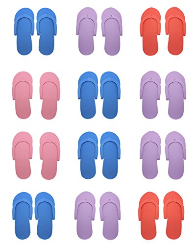 Hysagtek Flipflops 12 Paar Dusche Sand Pediküre Strand Leicht Schaumstoff Sandalen zufällige Farbe