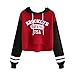 Produktbild FeiBeauty 2018 Frauen Teenager Mädchen Kapuzenpullover Langarm Pulli Bauchfrei Pullover Sweatshirt mit Kapuze Brief Patchwork Sport Hoodies Top Jumper Top Bluse Shirt