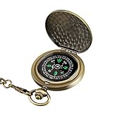 CestMall Retro Compass Portable Military Survival Compass Fluorescent Glow Survival Gear Compass Outdoor Navigation Compass Tools for Camping Hiking Riding