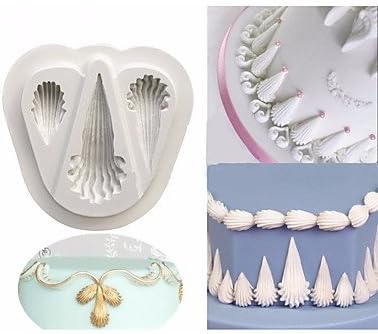 SHENCHI Royal Icing Shell Border Silicone Mould Wedding Cake Mold Fondant Cupcake Moulds Chocolate Pastry Tools Random Color