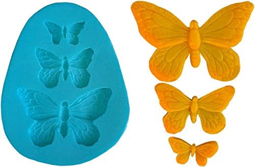 Inception Pro Infinite SA115-3 butterflies food grade silicone mold - Sugar paste - Fondants - Cakes - Pancakes - Muffins - Decorations