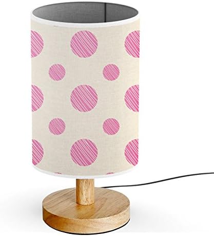 ArtsyLight - Wood Base 5W LED USB powered Decoration Desk / Table / Bedside Lamp [ Pink Purple Polka Dot ]