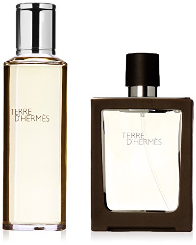 Hermès Terre Set 30 ml Eau de Toilette nachfüllbares Travelspray + 125 ml Nachfüllung, 1er Pack (1 x 155 ml)