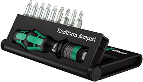 Wera Bitsortiment und Bit-Handhalter mit Schnellwechselfutter, Kraftform Kompakt 11, 10-teilig, 05056652001