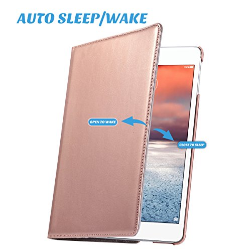 iPad Air Hülle, ULAK 360 Grad Rotierend Stand Smart Cover Case Schutzhülle Tasche Etui mit Auto Schlaf / Wach Funktion für Apple iPad Air/iPad 5th 2013 (Rosé Gold) - 4