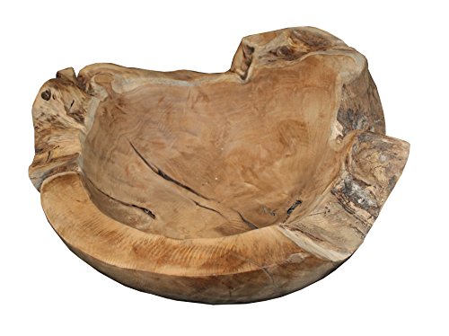 Teakschale Schale aus Teakholz Ø ca. 35 cm Holzschale Obstschale Gebäckschale - 4