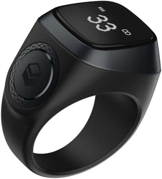 shengyi Smart Tasbih - Anillo de contador para musulmanes Zikr Digital Tasbeeh 5 Tiempo de oración (18 mm)