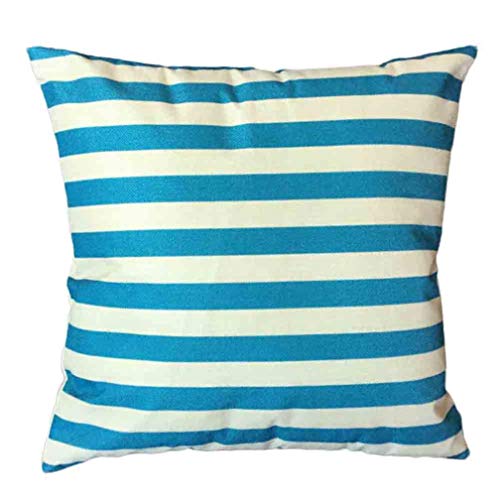 Preisvergleich Produktbild JUSTSELL Einfache Gestreift Quadrat Kissenbezug Flachs Kissenbezug Schlafsofa Home Wohnkultur Deco Zierkissenbezüge Kissen Dekorationskissen (Kissen ist Nicht im Preis inbegriffen)