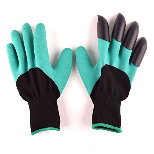 Andyshi Hot New Garden GENIE guanti per scavare e piantare con 4 artigli in plastica ABS resistente impermeabile guanti da giardinaggio Tool (1 coppia)