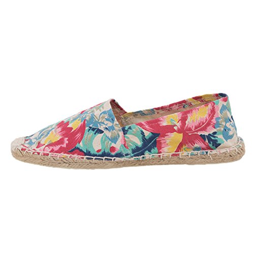 Japanwelt Espadrilles Hawaii Muster Canvas Damen und Herren Sommerlatschen Leinen Slipper Größe 36 - 3