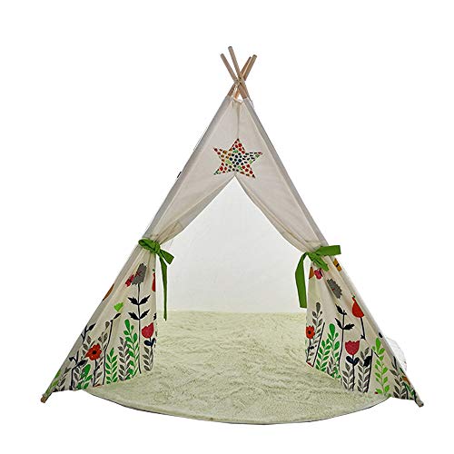 Preisvergleich Produktbild Kinderspielzelt-Spielhaus-Blumenthema Großer Raum Indisches Zeltjungenmädchen 3 Jahre Alt Innenim Freien Einfach, Einfaches Modefeiertagsgeschenk Zu Zerlegen