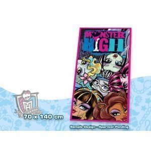 Monster High Strandtuch, Badetuch, 70 x 140 cm, Baumwolle Velours,