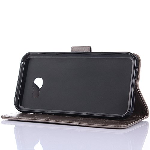 Samsung Galaxy A5 ( 2017 ) Hülle, Samsung Galaxy A5 ( 2017 ) Schutzhülle, Alfort 3 in 1 Lederhülle Fashion Design Premium PU Leder Hohe Qualität Tasche Case Cover Kasten Abdeckung Wallet für Samsung Galaxy A5 ( 2017 ) 5.2″ Smartphone Funktion Standfunktion Unterstützte Telefone und Magnetverschluss mit Schmetterling ( Grau ) + Alfort Schwarz Stylus Pen - 8