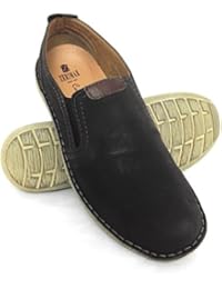 Zerimar Zapato estilo casual con elástico fabricado en piel de alta calidad Color marron
