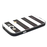 Felfy Silikonhülle für Samsung S3,Galaxy S3 Neo Hülle Ultradünnen Glitzer Weich Luxuriös Glänzend Glossy Kratzfeste Stoßdämpfung TPU Flexibel Farbe Muster Schutzhülle Handy Tasche Bumper Back Case Cover [Schwarz und Weißen Streifen] + 1x Silver Stylus+ 1x Bling Dust Plug [Farbe Random] - 5