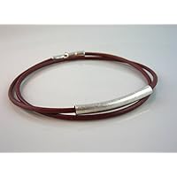 Lederarmband Eva, Armband Damen Leder braun mit Silberelement