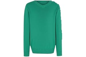 HUBIBUBI Boys Jumper Pullover V Neck School Uniform Kids Long Sleeve Sweater