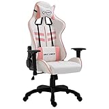 Festnight Fauteuil Gamer Fauteuil de Bureau Gaming Chaise Rose 68,5 x 68 x (118-125) cm PU + PVC + PP