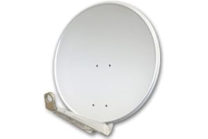 Premium X DELUXE80 Satellitenschüssel 80 cm Sat Schüssel aus Aluminium in Hellgrau Offset Satelliten-Antenne FullHD 4K UltraHD