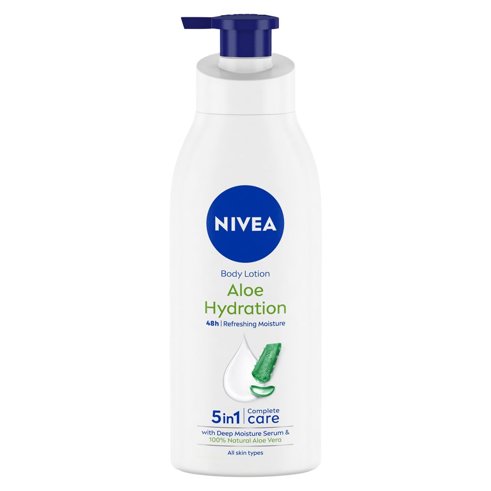 NIVEA Aloe Hydration Body Lotion 600 ml | 48 H Moisturization | Refreshing Hydration | Non Sticky Feel | With Goodness of Alo
