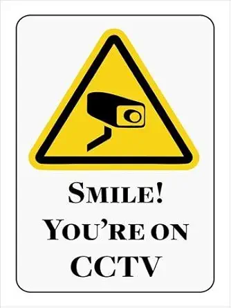 999Store under surveillance camera sign office supplies sunboard Smile You are on The Camera Office and Hospital cctv camera sign board Sign Board sticker signage (15x20 Cm)