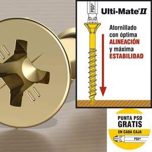 Ulti Mate II - Tornillo Zincado 4x30-Cj.Cart.XL-500u.