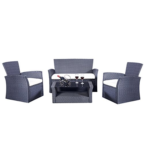 Rattan Gartenmöbel Rattanmöbel Set Lounge Polyrattan Sitzgruppe Garnitur Garten (Grau) Rattan Gartenmöbel Rattanmöbel Set Lounge Polyrattan Sitzgruppe Garnitur Garten (Grau)