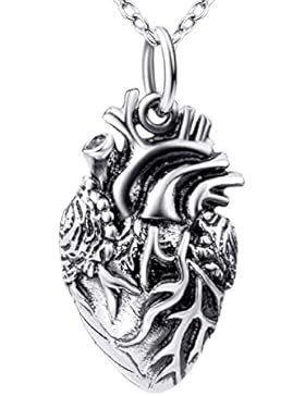 Anatomisches Herz Anhänger Halskette aus 925 Sterling Silber by Serebra Jewelry