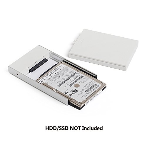 [Verbesserte Version, SATA III und UASP Unterstützung] JSVER Ultraschlankes Externes Festplattengehäuse aus Aluminium USB 3.0 in Silber für 2,5 Zoll SATA-Festplatten HDD SSD - 6