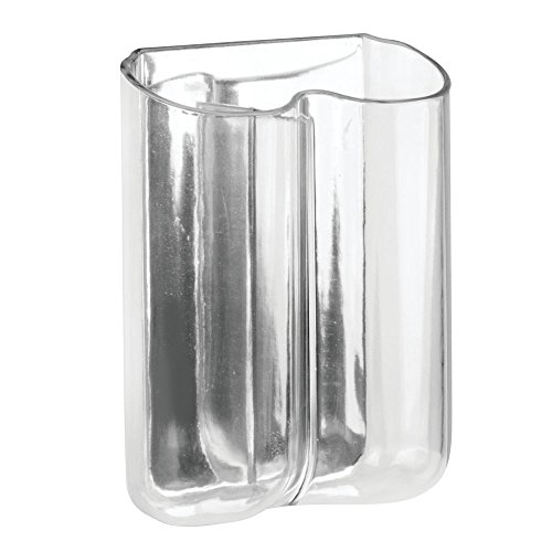 InterDesign 21820EU Affixx, Peel-and-Stick Starker Selbstklebender Una Zahnbürstenhalter für Zwei, Plastik, klar/polished, 8,84 x 3,96 x 11,86 cm